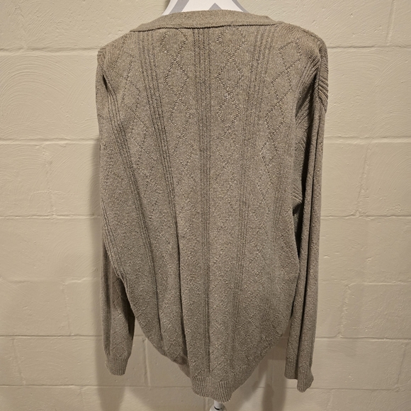 OSCAR DE LA RENTA Cotton Knit Cardigan Button Up Natural Sweater Men’s XL. - Picture 4 of 13